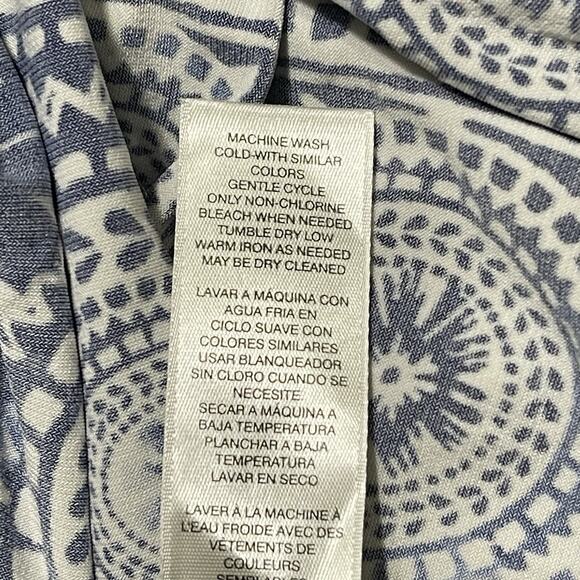 Chico's Palazzo Pants Plus Size 4 XXL Navy White Ikat Mandala Boho Resort - Picture 13 of 15